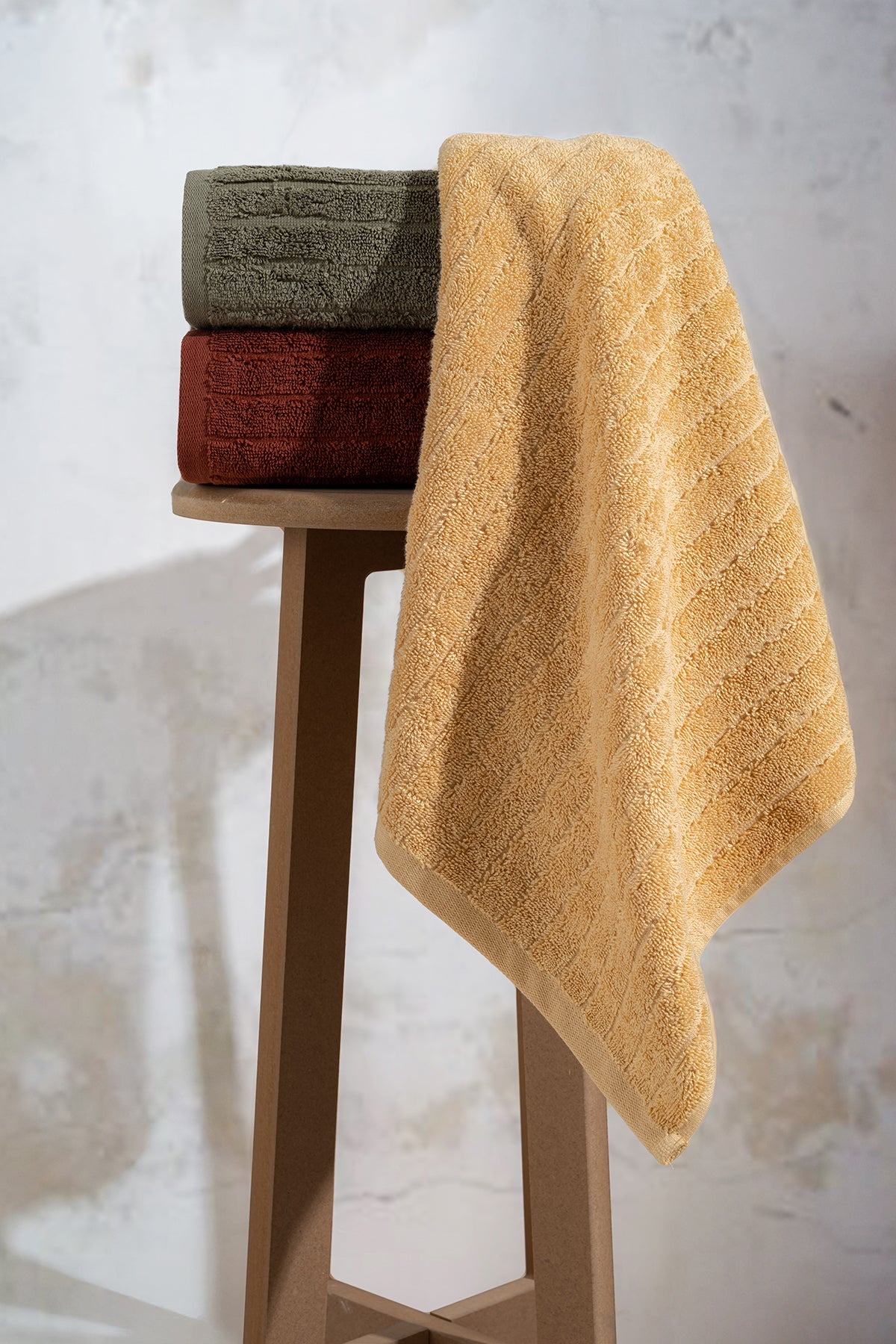 Çizgi Pamuk Yüz Havlusu Seti (3’lü) – 50×90