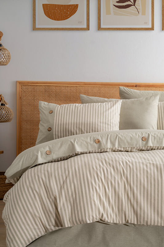 Linea Çift Kişilik Nevresim Takımı – Yeşil (200×220)