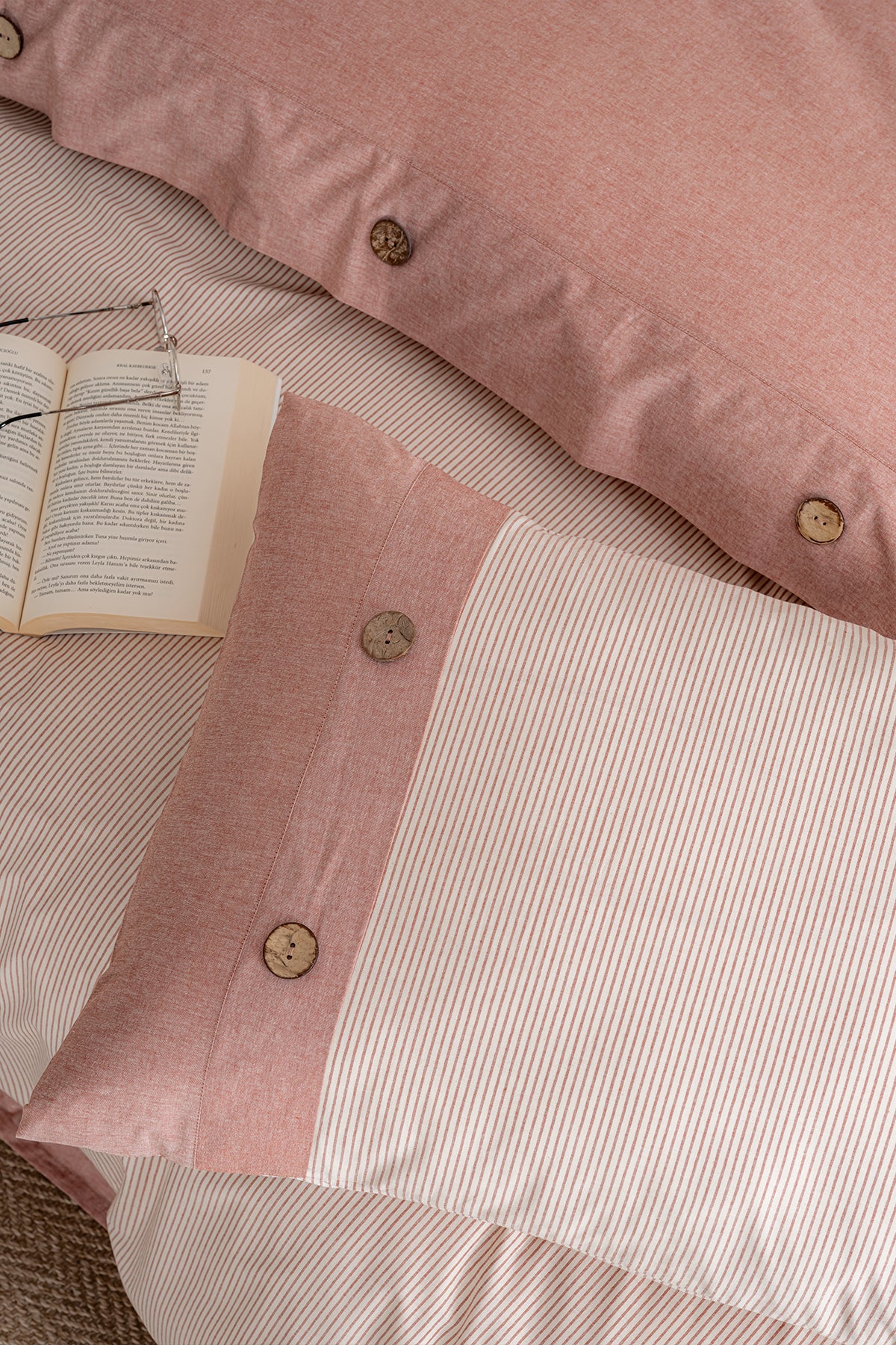 Linea Çift Kişilik Nevresim Takımı – Somon (200×220)